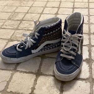 VANS Suede & Canvas Sk8-Hi Sneakers Unisex, size 9.5 men, 11 women